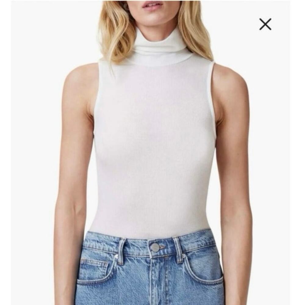 NWOT Women’s ALLSAINTS Bec Roll-Neck Tank in White SZ 0